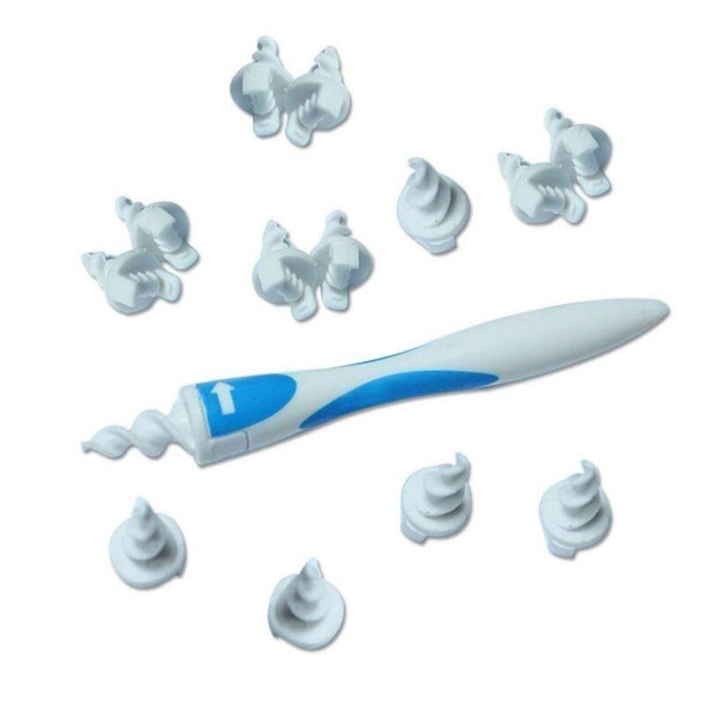 KINSI Ohrenreiniger Rotary Ear Picker, mit 16 Ohrbügeln, Blau