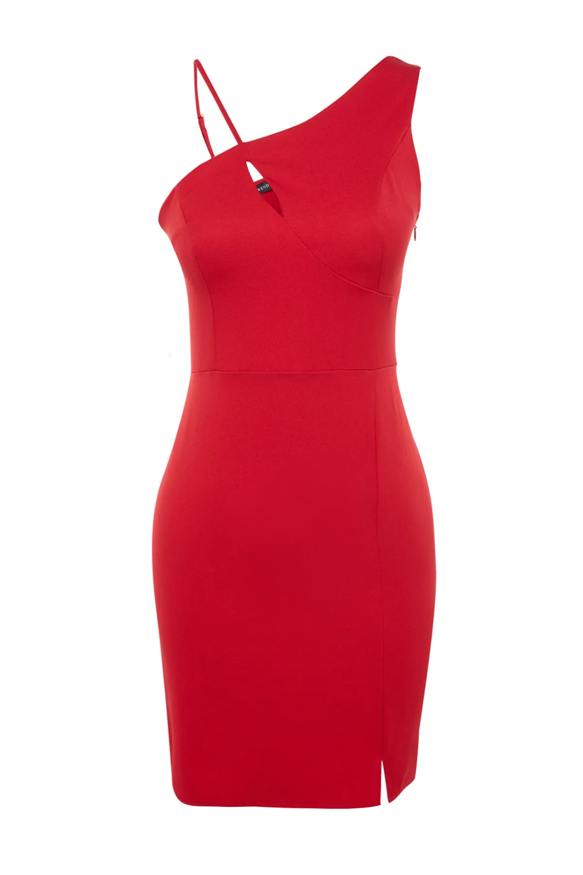 Trendyol Collection  Rotes, tailliertes, gewebtes Abendkleid TPRSS23EL00293