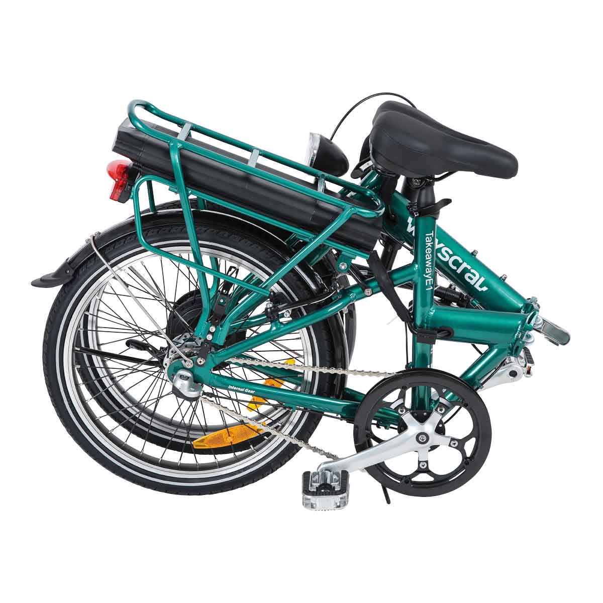 Wayscral E-Bike Flexi 215, 20 Zoll Pedelec, elektrisch unterstütztes Klappfahrrad in Grün, bis zu 45 km Reichweite - ATU