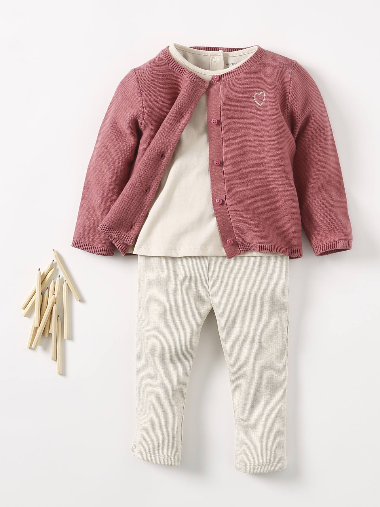 Vertbaudet Baby Leggings BASIC Oeko-Tex - beige meliert