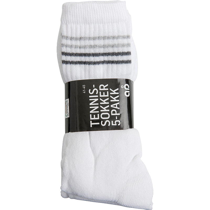 Time 2 Change Tennissokk 5-pk str 41/45, hvit