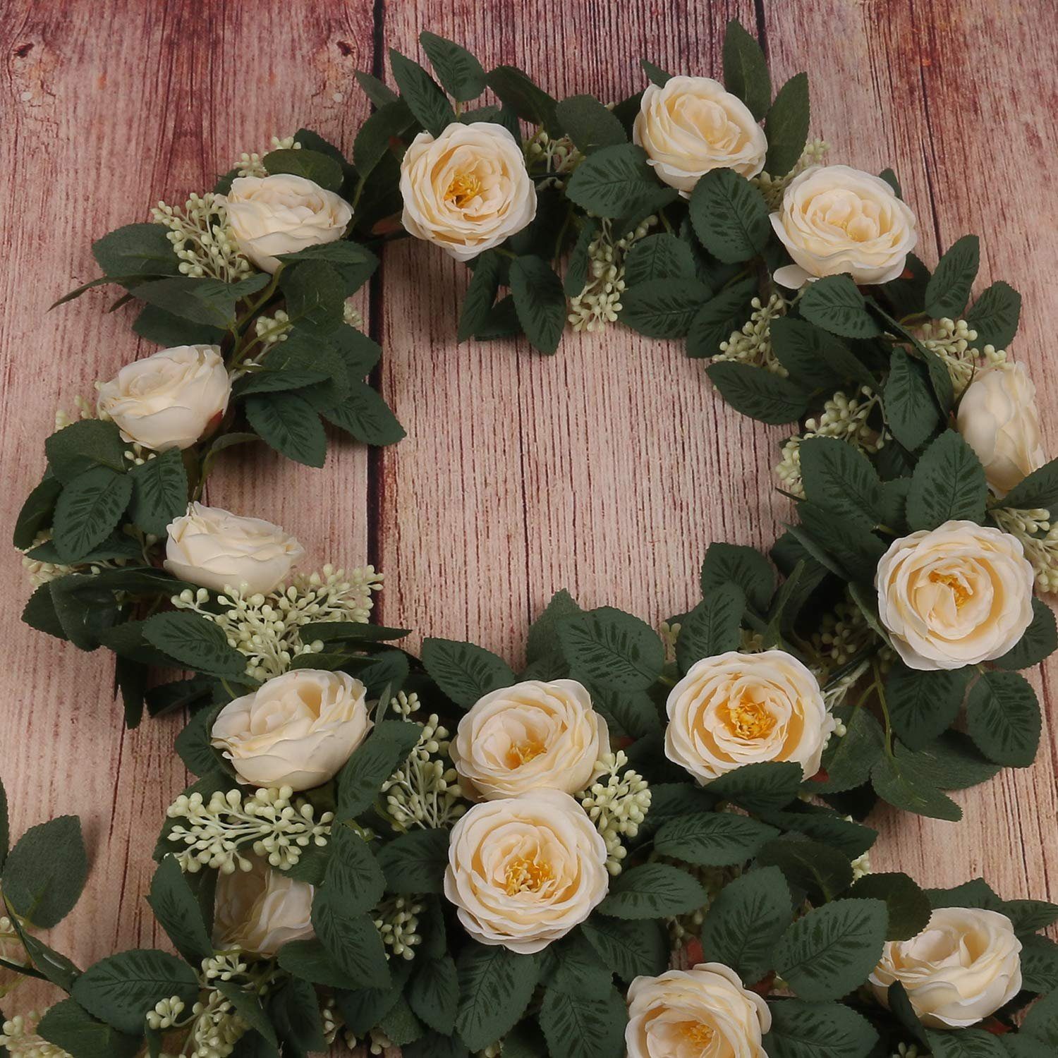 FeelGlad Rattanstuhl Blumengirlande,Blumenwand,Girlande hochzeit