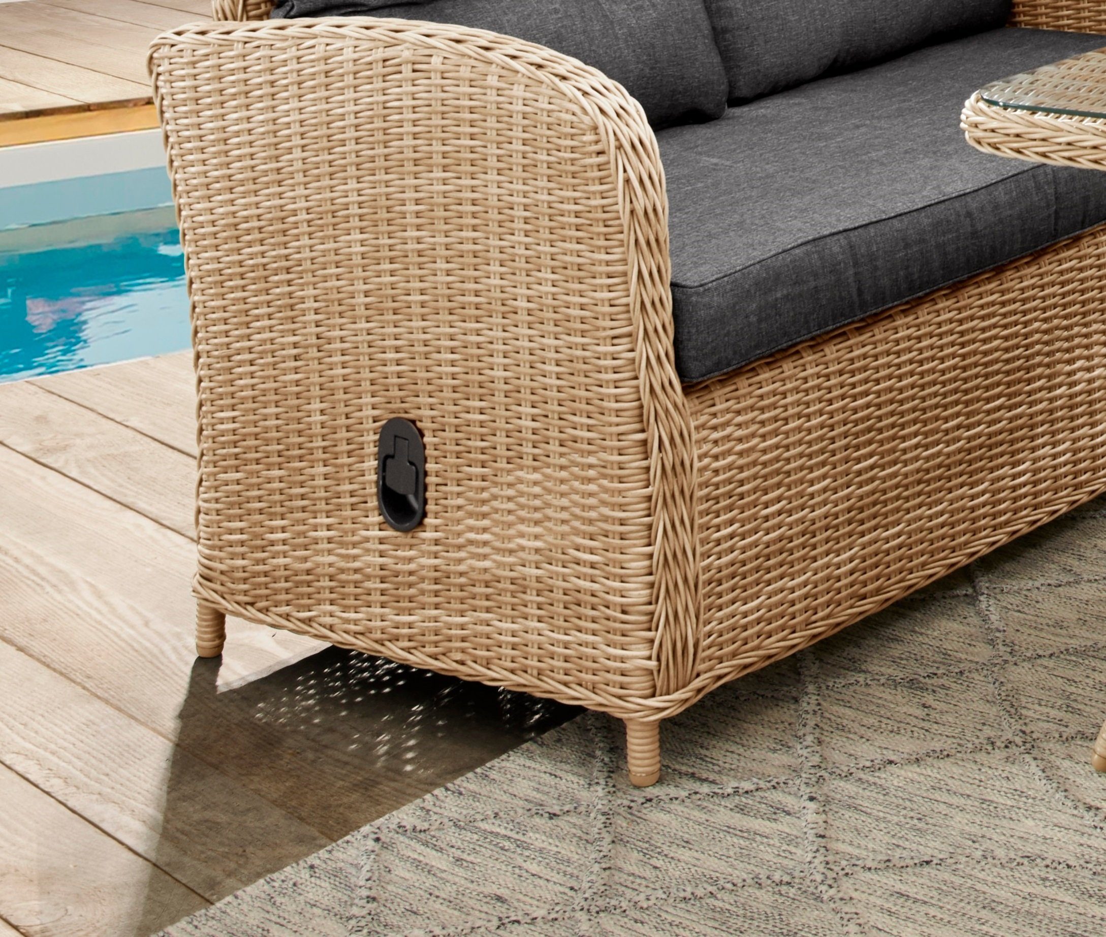 Destiny Loungesofa MERANO II, Polyrattan, Rückenlehne stufenlos verstellbar, inkl. Auflagen