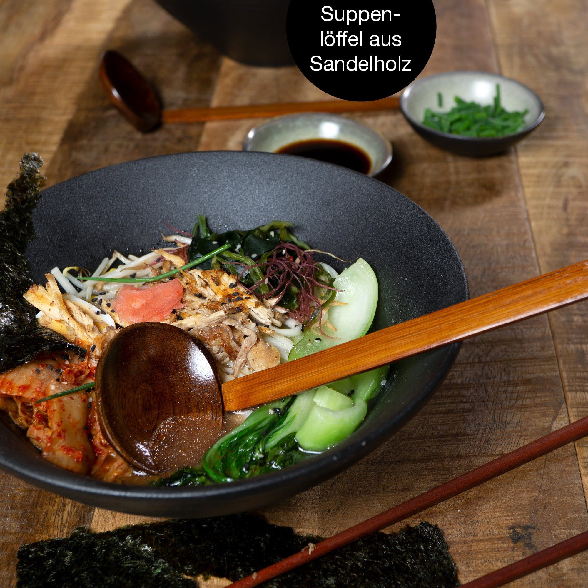 Moritz & Moritz Suppenschüssel 2x Ramen Schüssel Keramik, Keramik, (2er Set), Ramen Bowl Set für 4 Personen