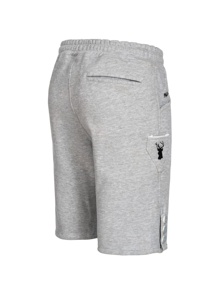 PAULGOS Jogginghose Design Trachten Lederhose Bermuda Shorts Kurz JOK3 in Hellgrau günstig kaufen