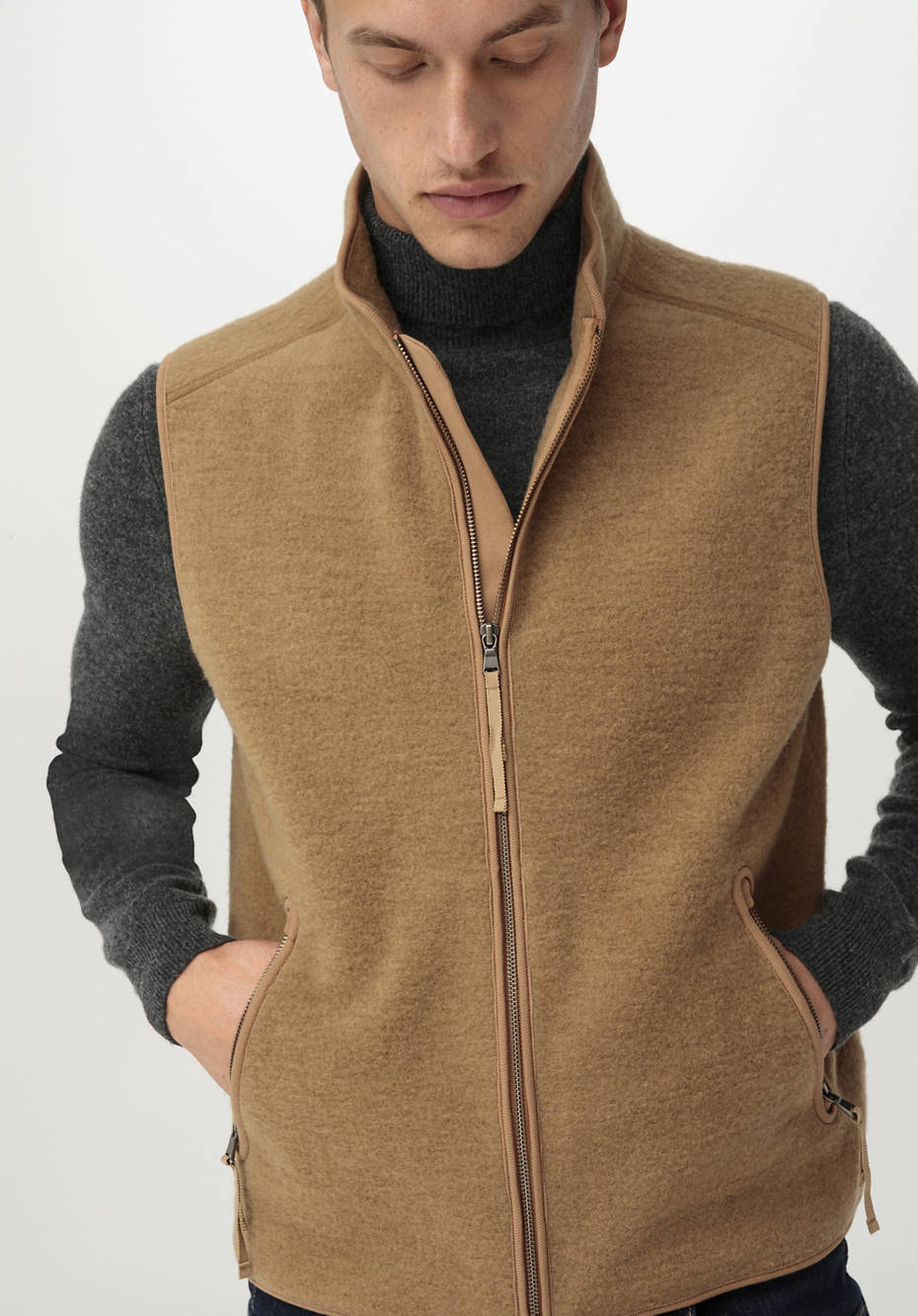 Wollfleece-Weste aus reiner Bio-Merinowolle