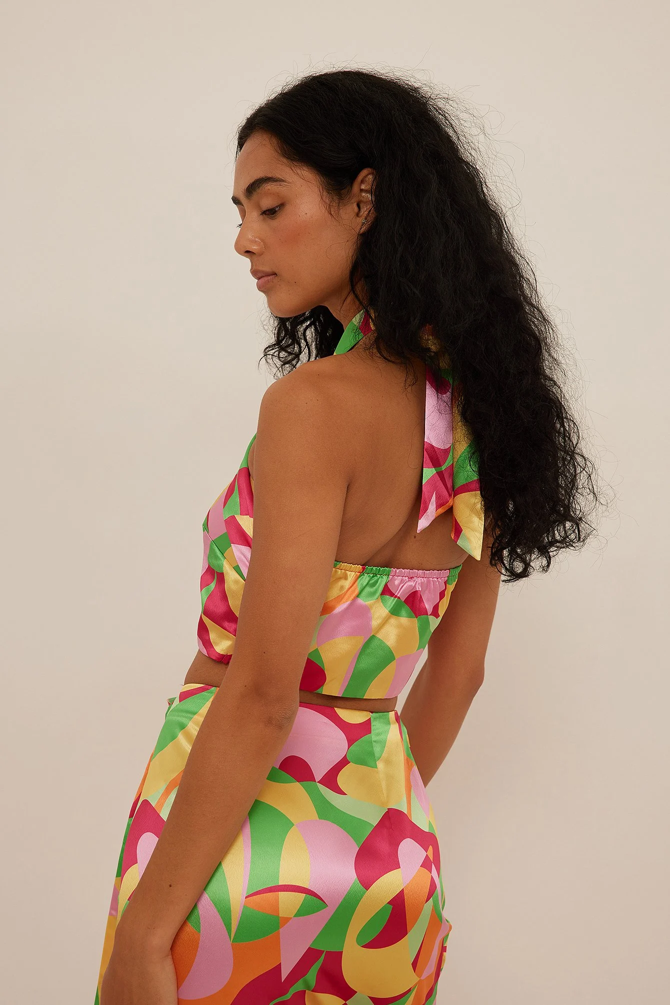 Printed Cross Front Top