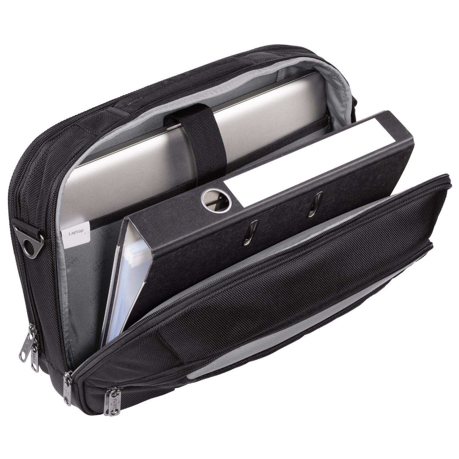 Hama Laptoptasche Notebook-Tasche Frankfurt Laptop-Sleeve Case, Business Hülle Tablet-Fach A4-Ordner Organizer Zubehör Schultergurt