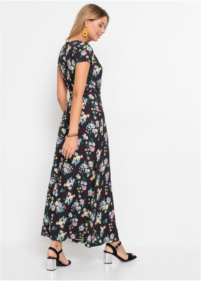 Maxi-Shirtkleid in Wickeloptik