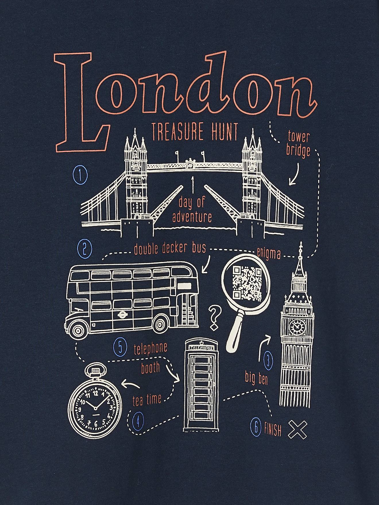 T-shirt ludique interactif avec QR code à scanner garçon pour enquêter navy