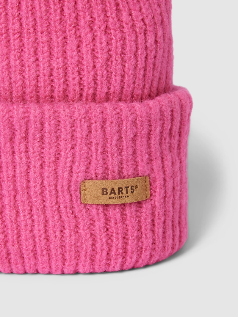 Beanie mit Label-Detail Modell 'Witzia' in pink