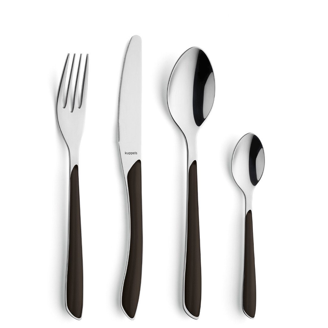 Kuppels Besteck-Set PRISMA, Edelstahl 18/0, ABS, schwarz glänzend, für 6 Personen, 24-tlg