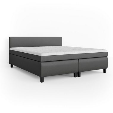 VitaliSpa® Boxspringbett Doppelbett Ehebett 180x200cm Philly Topper Schwarz