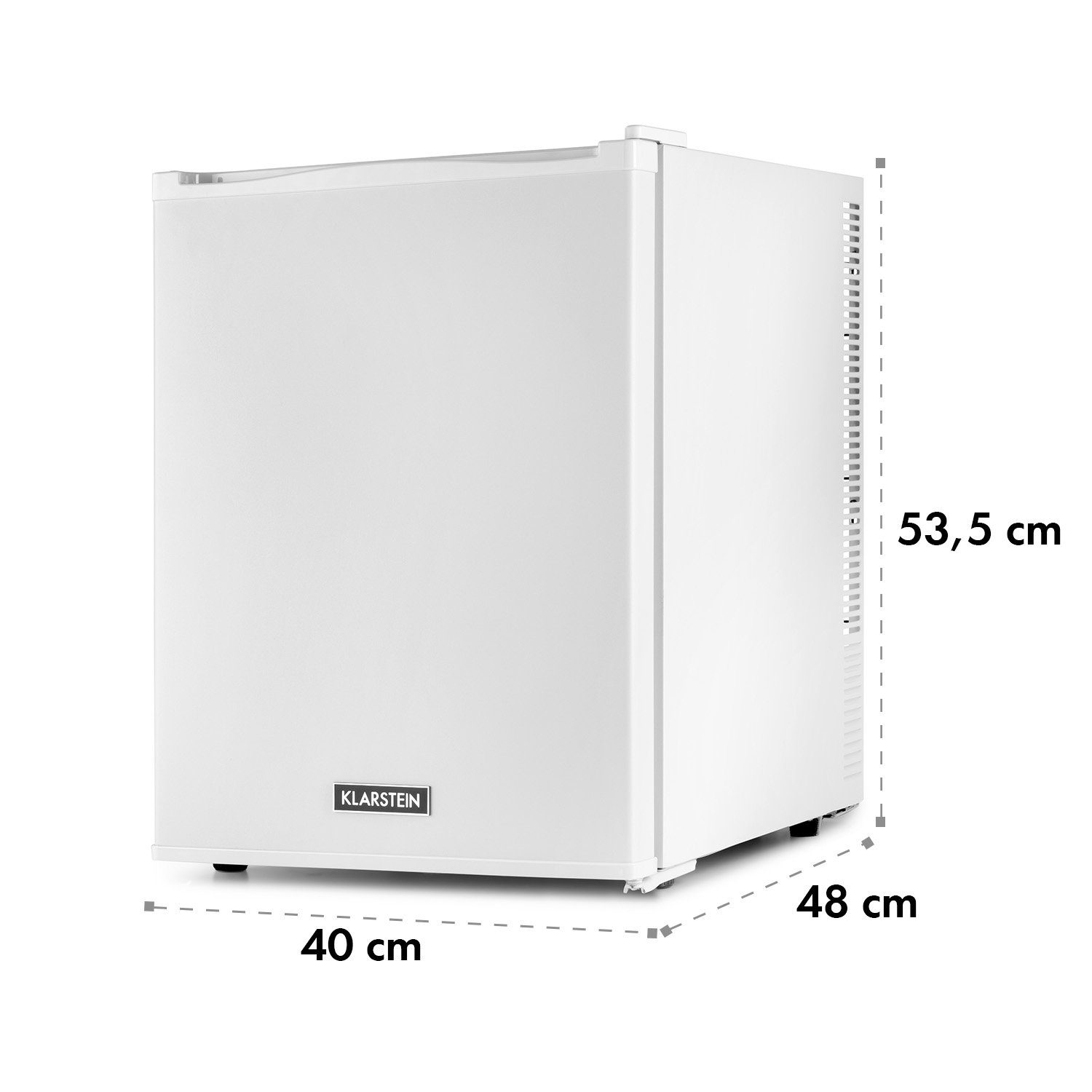 Klarstein Table Top Kühlschrank HEA-HappyHour-42Wht 10035245A, 53.5 cm hoch, 40 cm breit, Hausbar Minikühlschrank ohne Gefrierfach Getränkekühlschrank klein