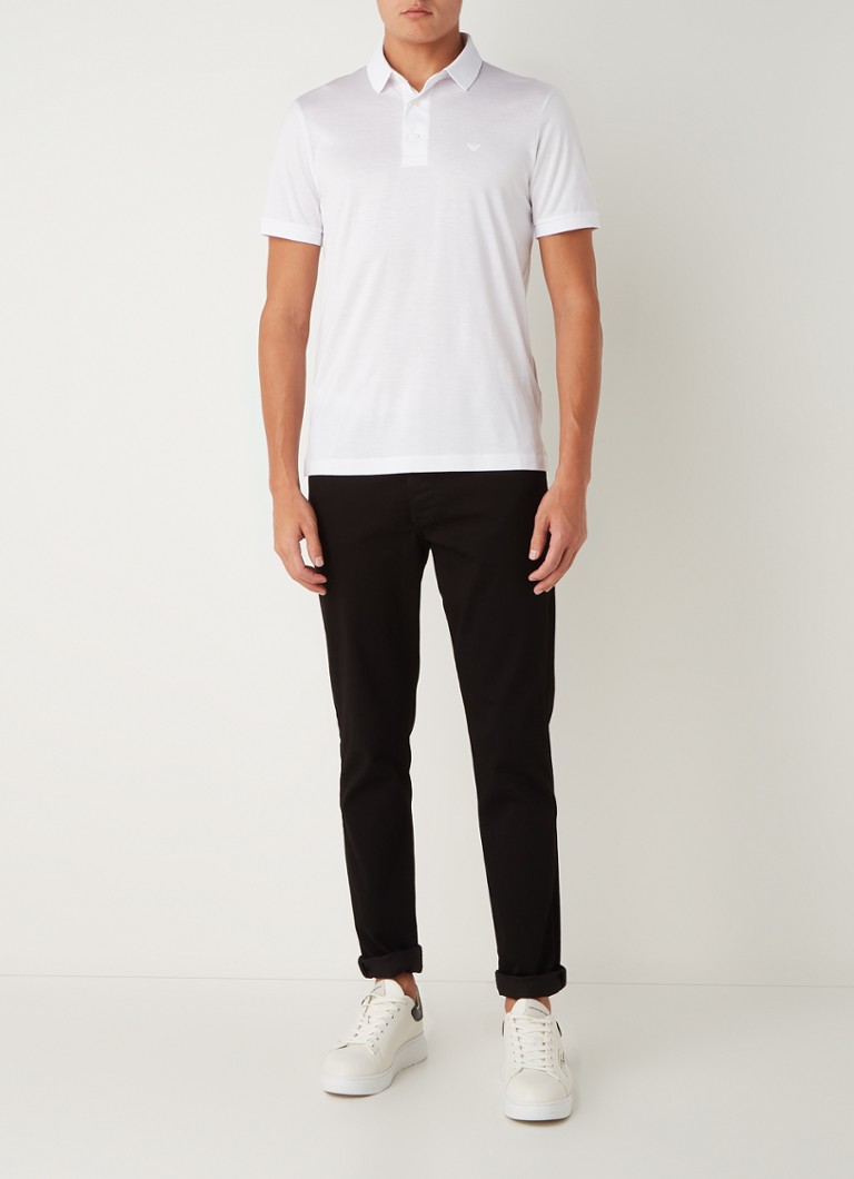 Polo Emporio Armani Essential de corte regular em mistura de lyocell com logotipo.