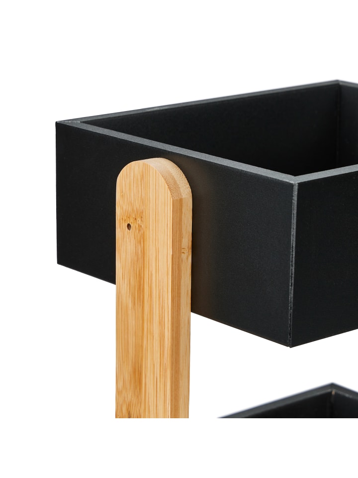 relaxdays Schreibtisch Organizer in Schwarz/ Natur günstig kaufen onesize
