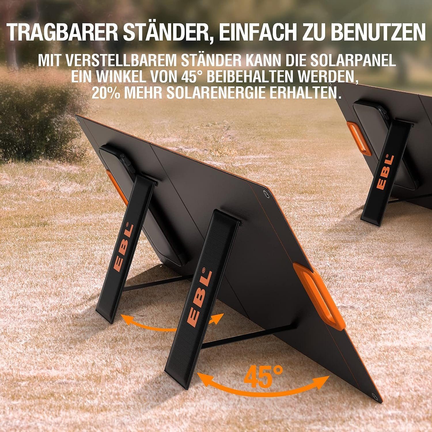 EBL Stromerzeuger Solargenerator 1000W und 2x100W Solarpanel Tragbare Powerstation, 1,00 in kW, (1-tlg), für Outdoor-Camping, Notfall zu Hause, Wohnmobil