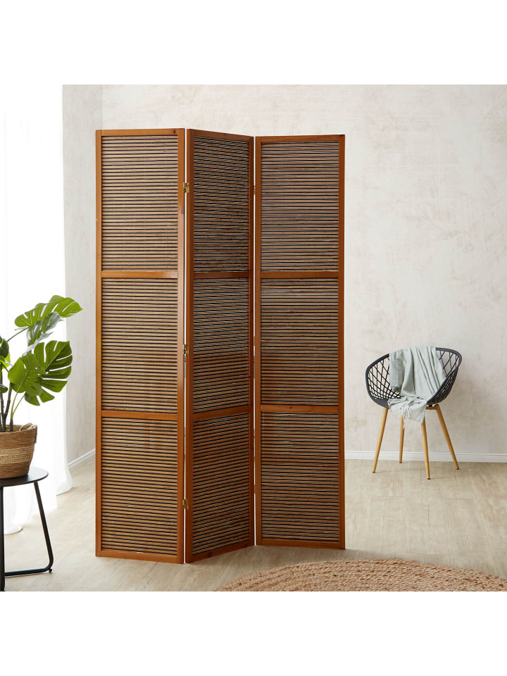 Homestyle4u Paravent 3-tlg. Sondergröße 200x160 cm in Braun günstig kaufen onesize