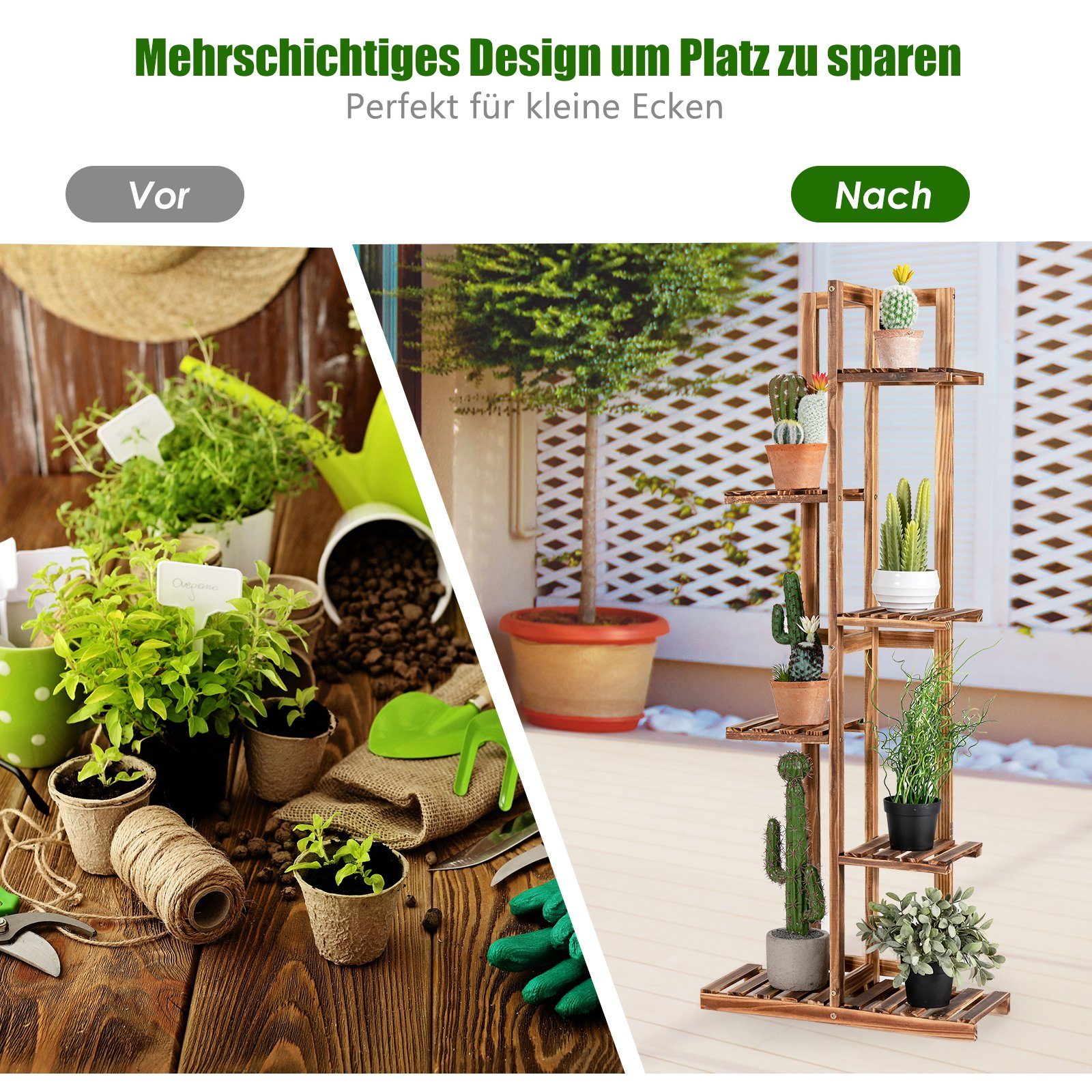 COSTWAY Pflanzentreppe, 6 Ebenen