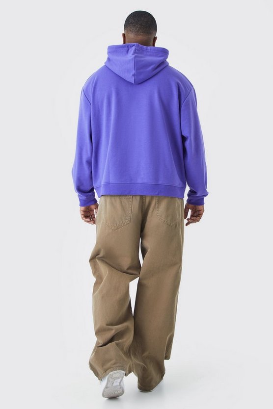 Plus kastiger Homme Hoodie mit Reißverschluss