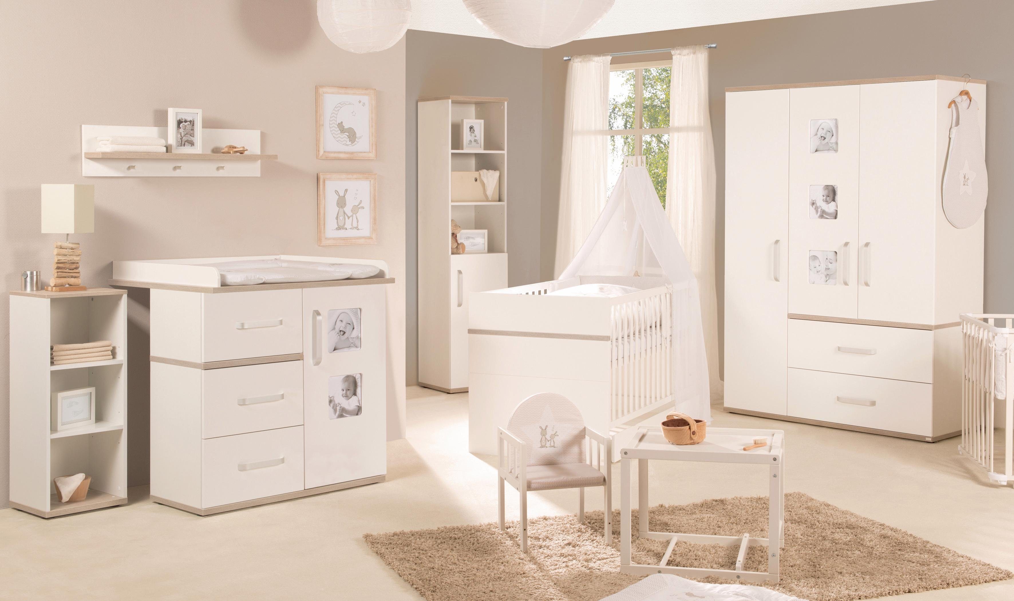 roba® Kinderkleiderschrank Moritz, 3-türig mit integrierten Bilderrahmen an den Türen; Made in Europe