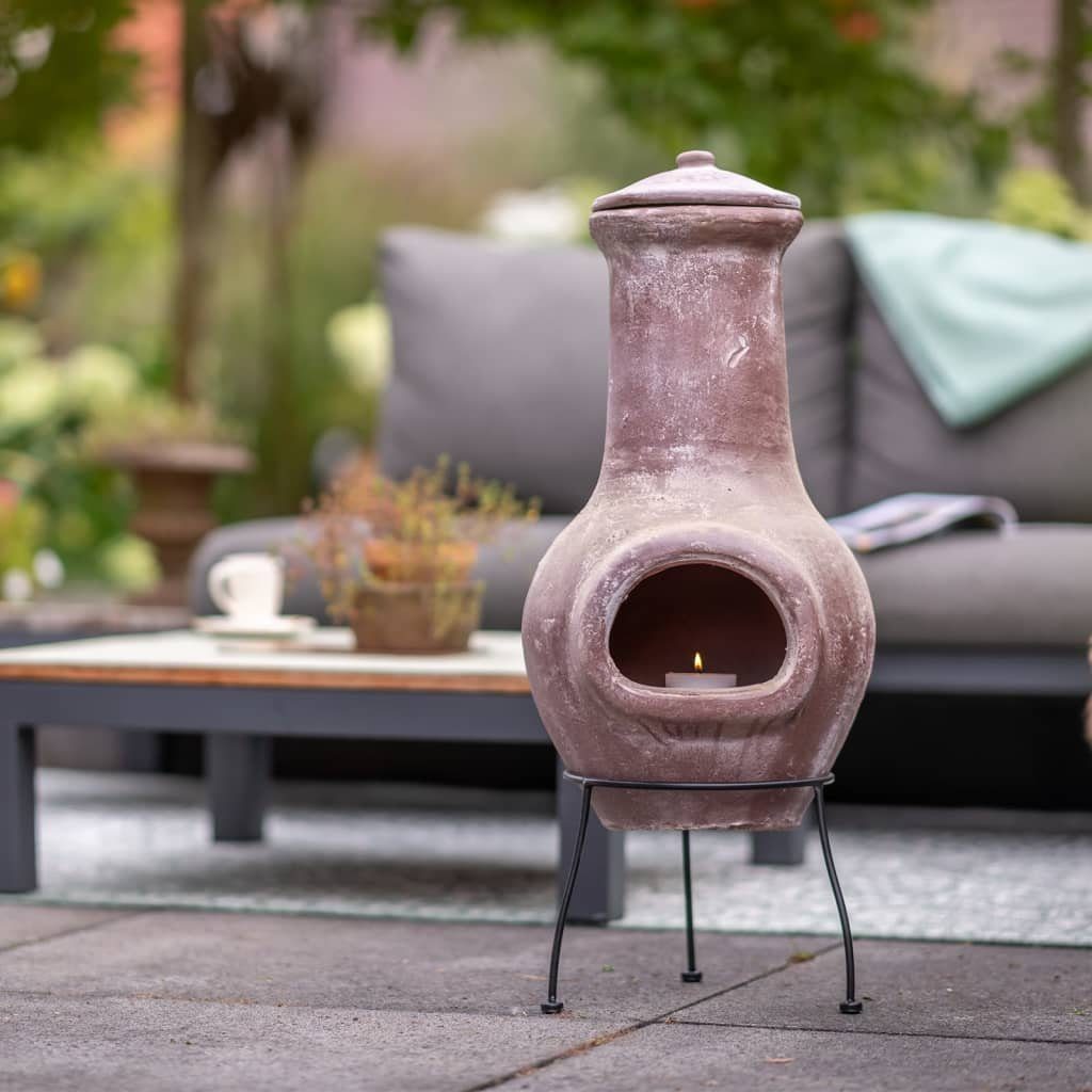 REDFIRE® Feuerstelle Kaminofen Salamanca Dunkelrot 36 x 36 x 85 cm Ton