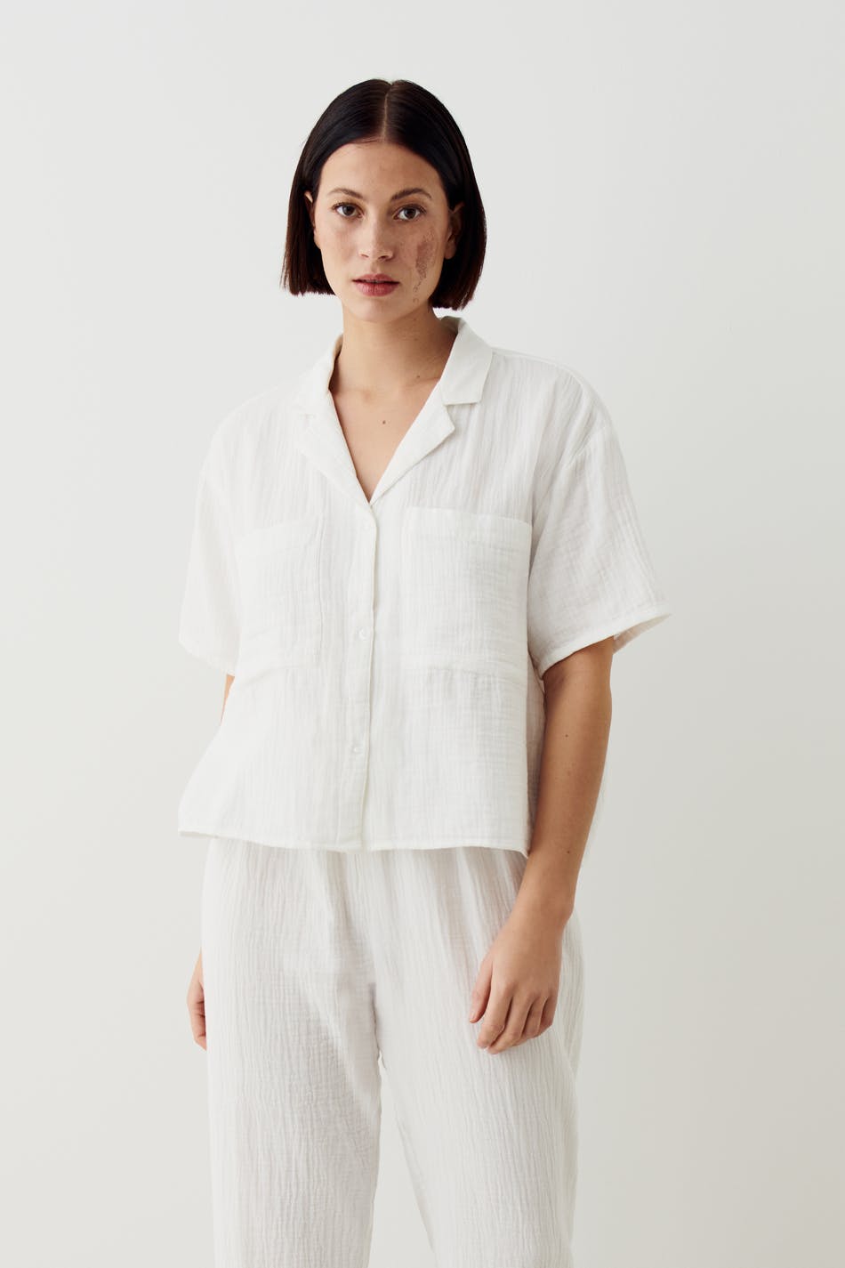 Gauze pyjamas shirt