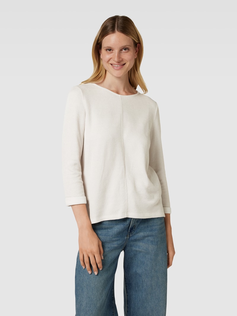 Pullover aus Viskose-Mix mit 3/4-Arm in hellgrau meliert