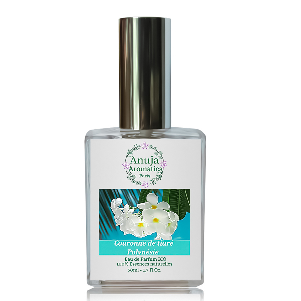 anuja aromatics Couronne de Tiaré Polynésie Eau de Parfum Bio aux Essences 100 % Naturelles