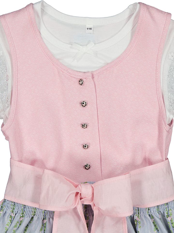 Turi Landhaus Dirndl in Rosa/ Hellblau günstig kaufen