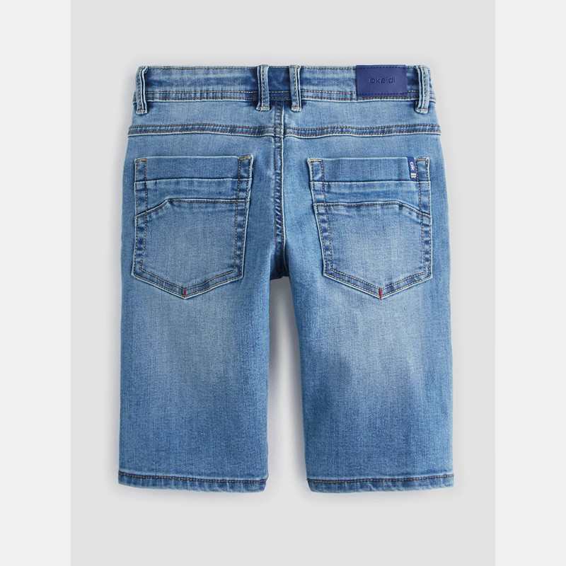 Bermuda slim en jean hyper-stretch bleu garçon