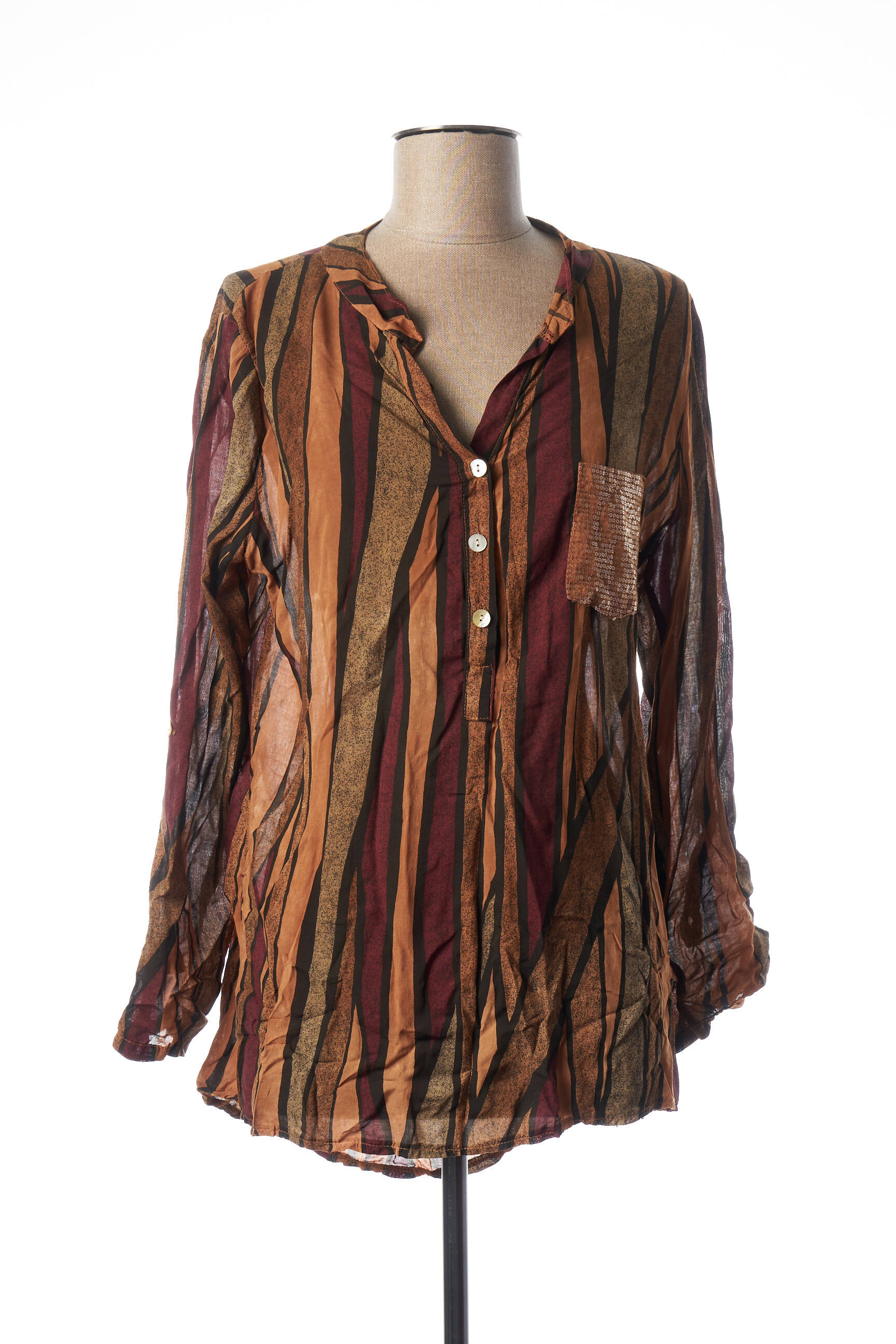 Quattro Tuniquemanchelongue Femme couleur marron
