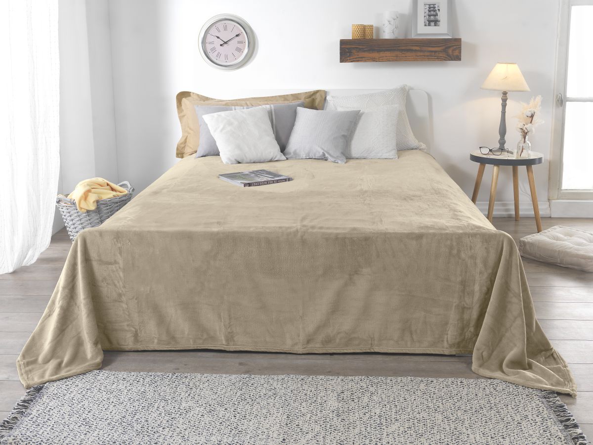 Flanell-Kuscheldecke Sand 220 x 240 cm