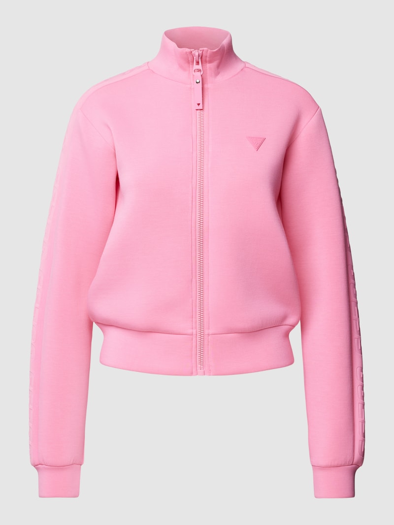 Sweatjacke mit Label-Applikation Modell 'NEW ALLIE' in pink