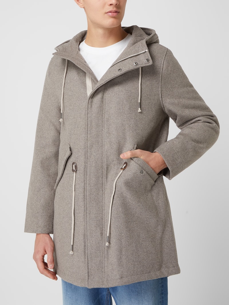 Kurzmantel mit Kapuze Modell 'Johansen' in beige