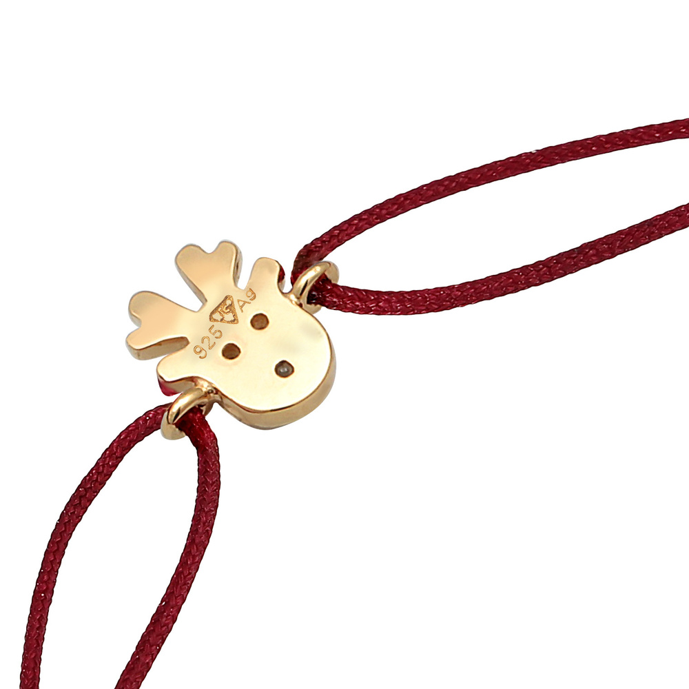 Elli Elli Bracelet Femmes pendentif renne de Noël avec du nylon rouge en argent sterli Bracelet