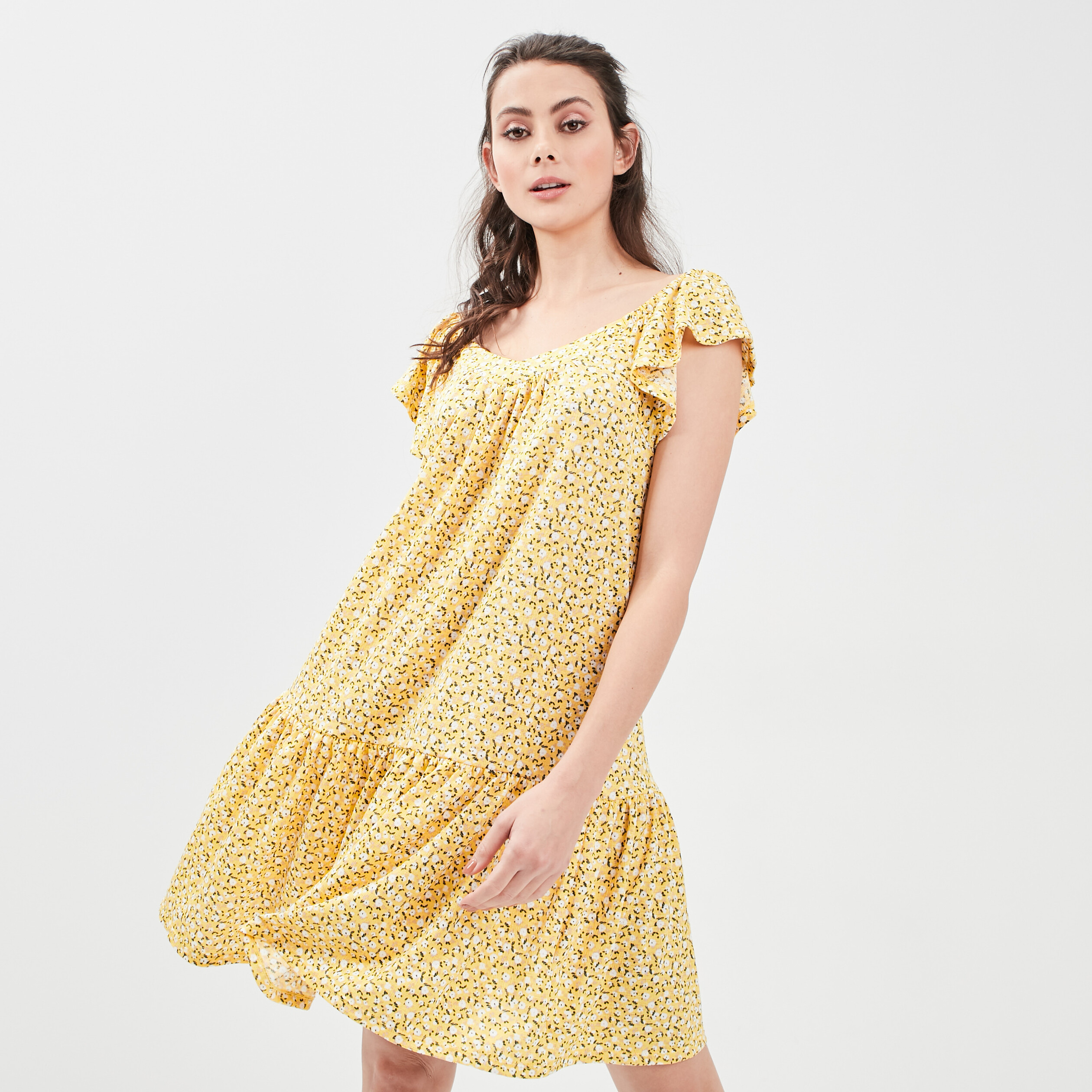 Robe patineuse jaune citron femme | La Halle