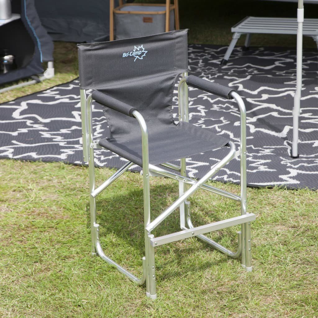 Bo-Camp Campingstuhl Klappbarer Hochstuhl Anthrazit