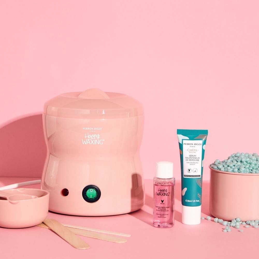 perron rigot Kit d’épilation complet Happy Waxing Kit chauffe-cire, cires et soins inclus