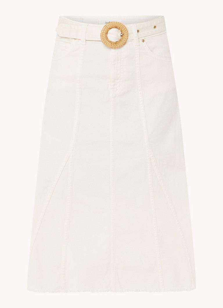 Saia midi jeans Tinna da ba&sh com cinto.