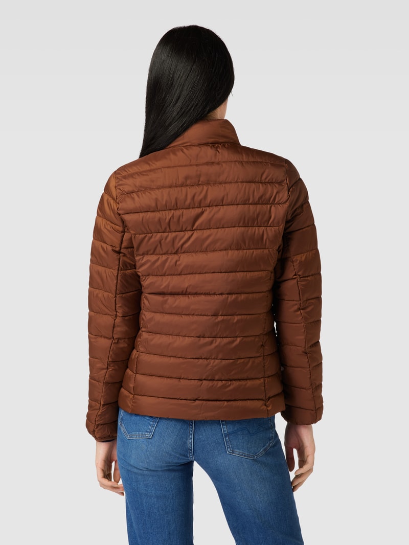 Steppjacke mit Stehkragen in cognac