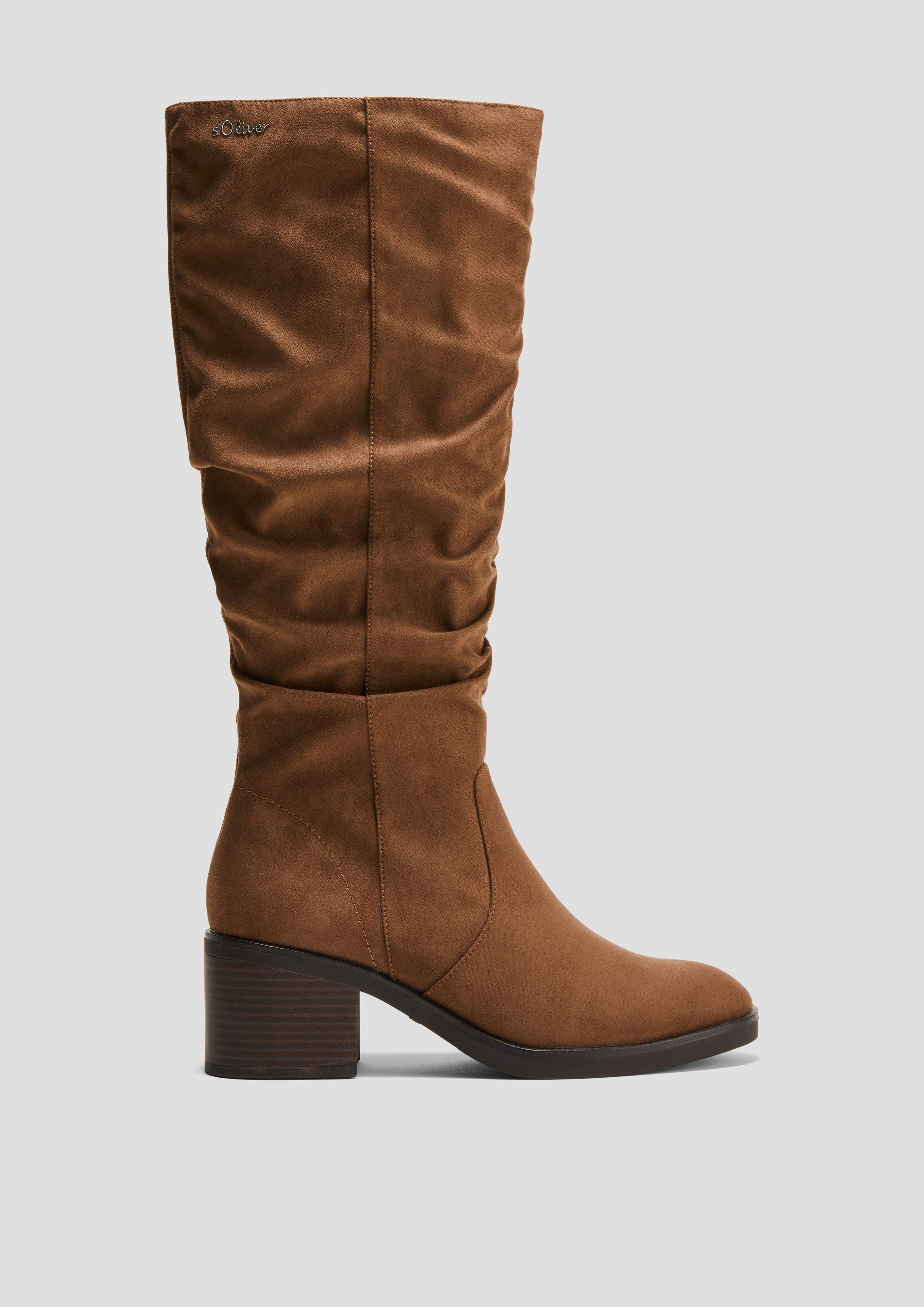 Langschaftstiefel in Veloursleder-Optik  6008565-348