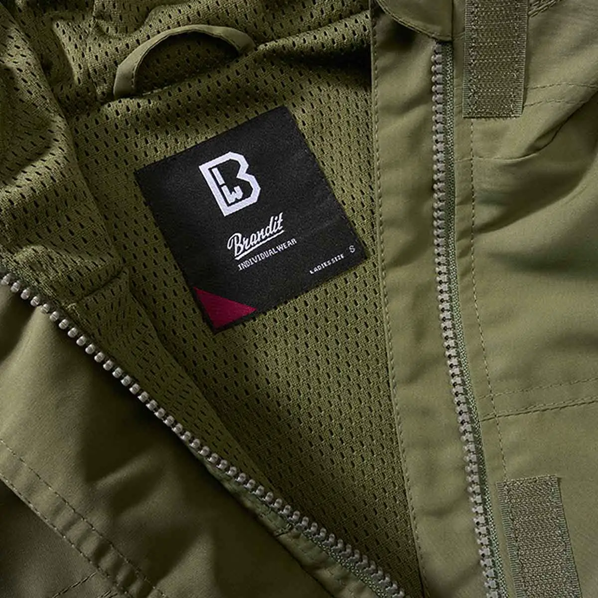Ladies Summer Windbreaker Frontzip oliv