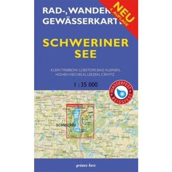 Schweriner See 1 : 35 000 Rad-, Wander- und Gewässerkarte - Fahrradkarte