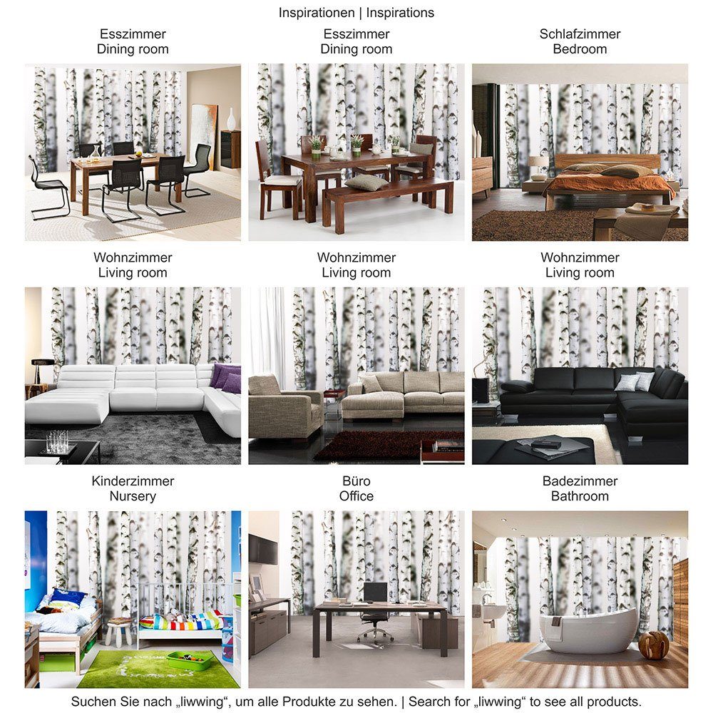 liwwing Fototapete Fototapete Birkenwald 3D perspektive Birke Stämme Wald liwwing no. 44, Wald