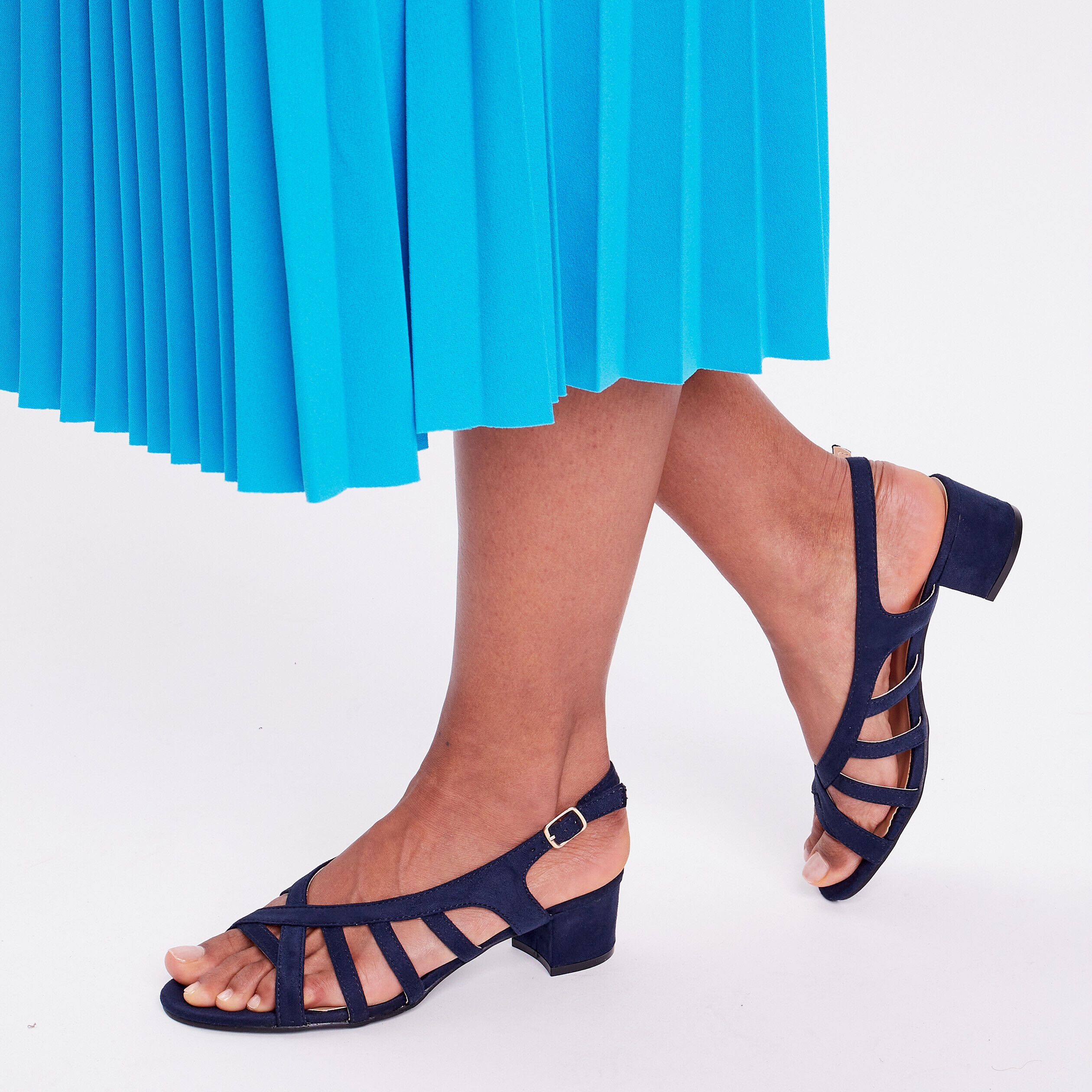 Sandales à talons avec brides bleu roi femme | Cache Cache