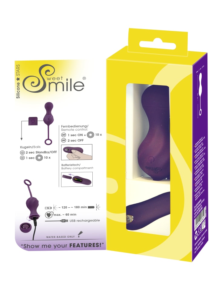 Sweet Smile Vibrokugeln Remote Controlled Love Balls in lila günstig kaufen 17 cm
