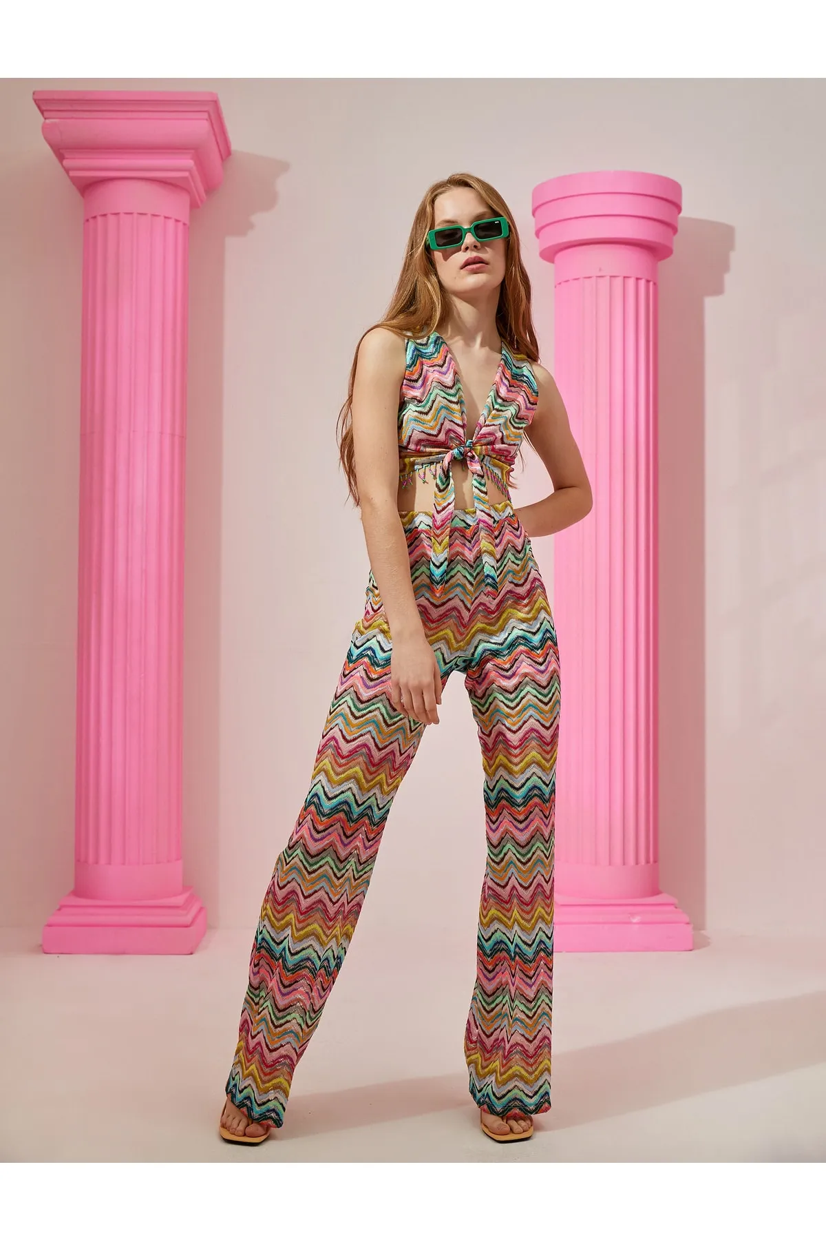 Koton  Hose mit weitem Bein und hoher Taille