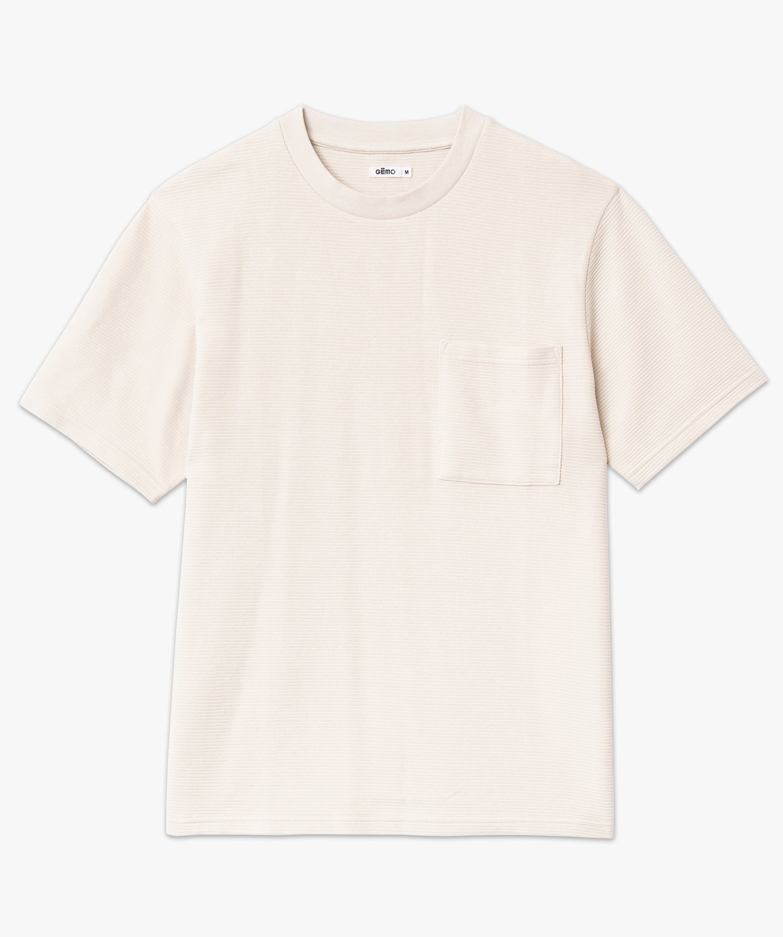 Tee-shirt manches courtes en coton texturé épais homme ecru | GEMO