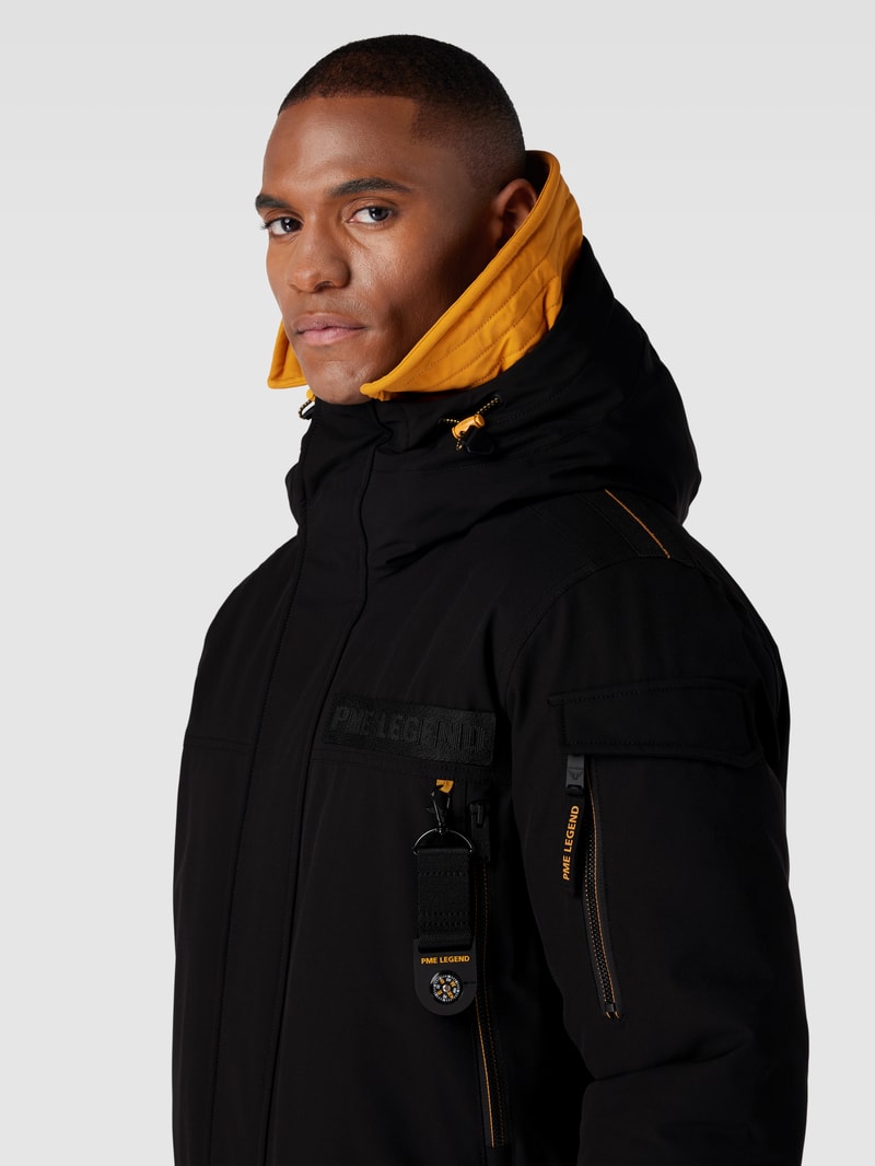 Parka mit verdecktem Reißverschluss Modell 'ICE PILOT 5.0' in schwarz